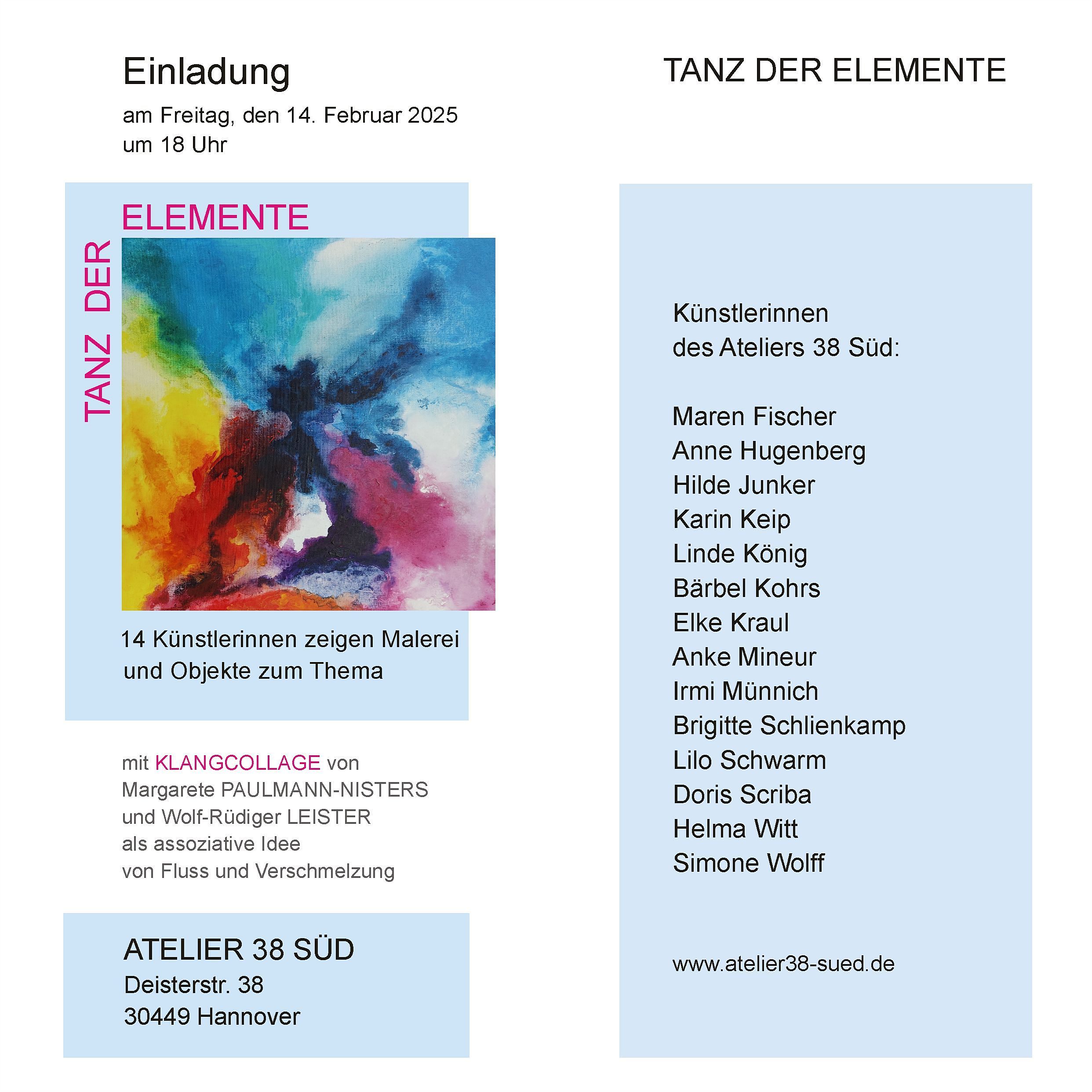 Einladungskarte, Tanz der Elemente